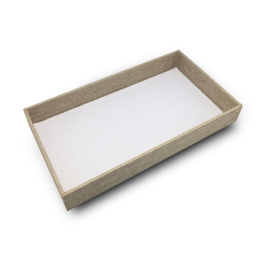 1 1/2" Burlap Wooden Jewelry Display Standard Size Tray