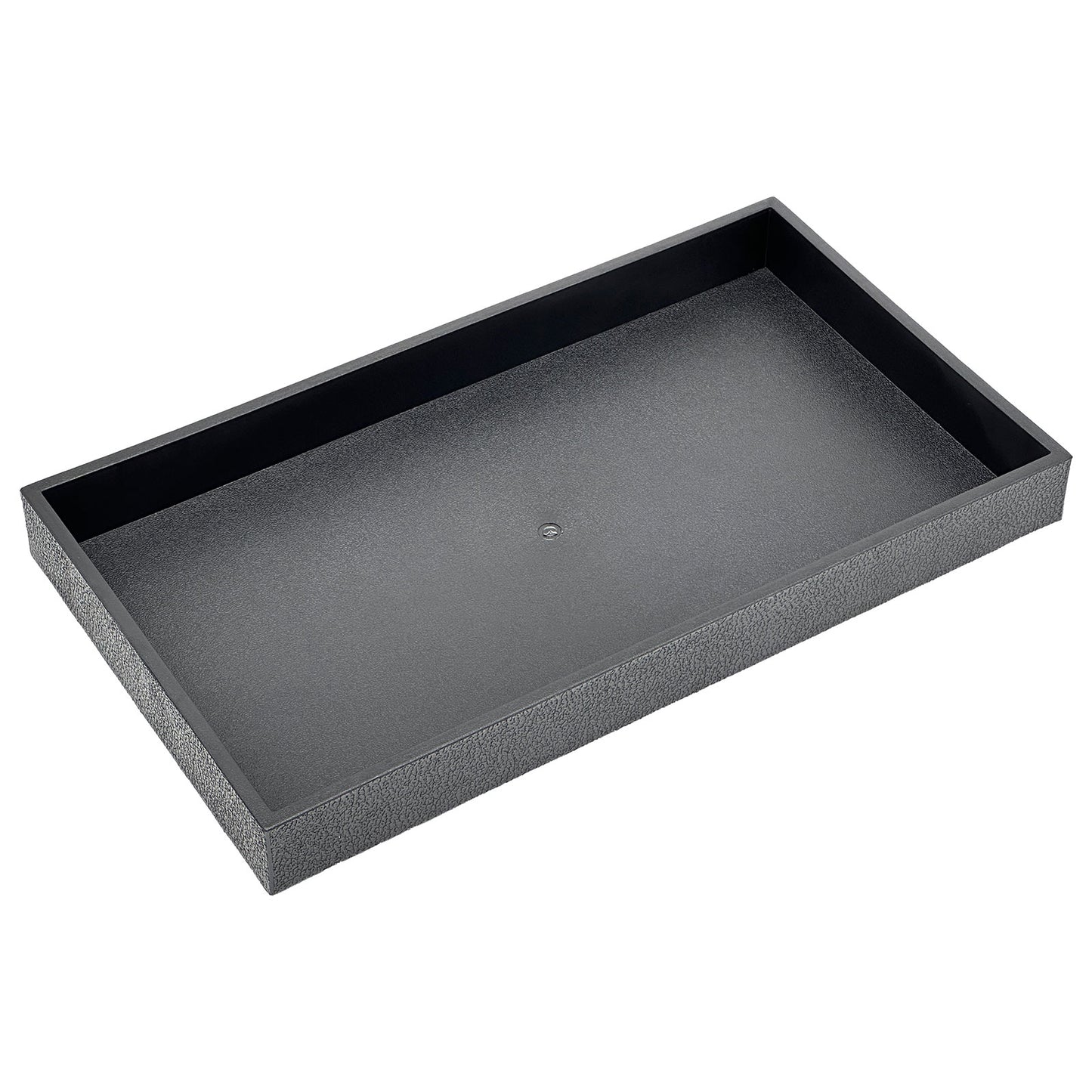 1 1/2" High Standard Size Black Stackable Plastic Tray