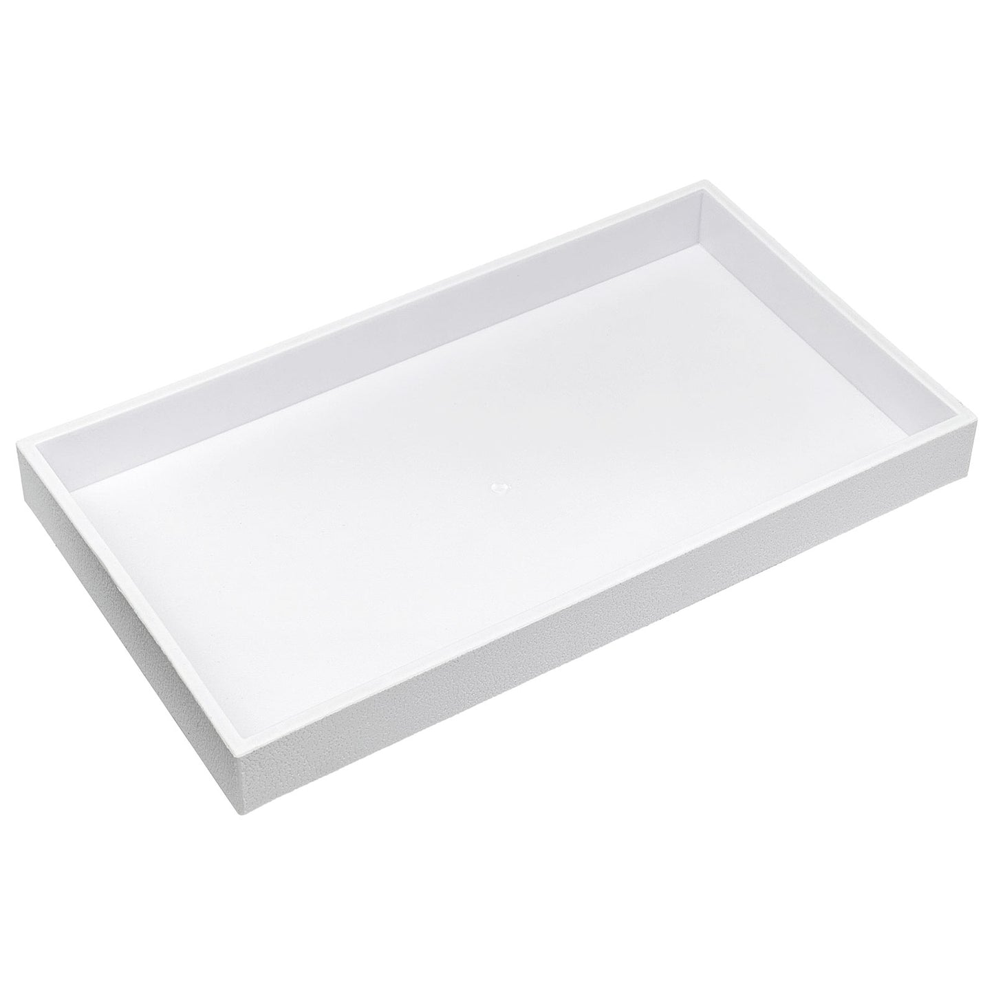 1 1/2" High Standard Size White Stackable Plastic Utility Tray