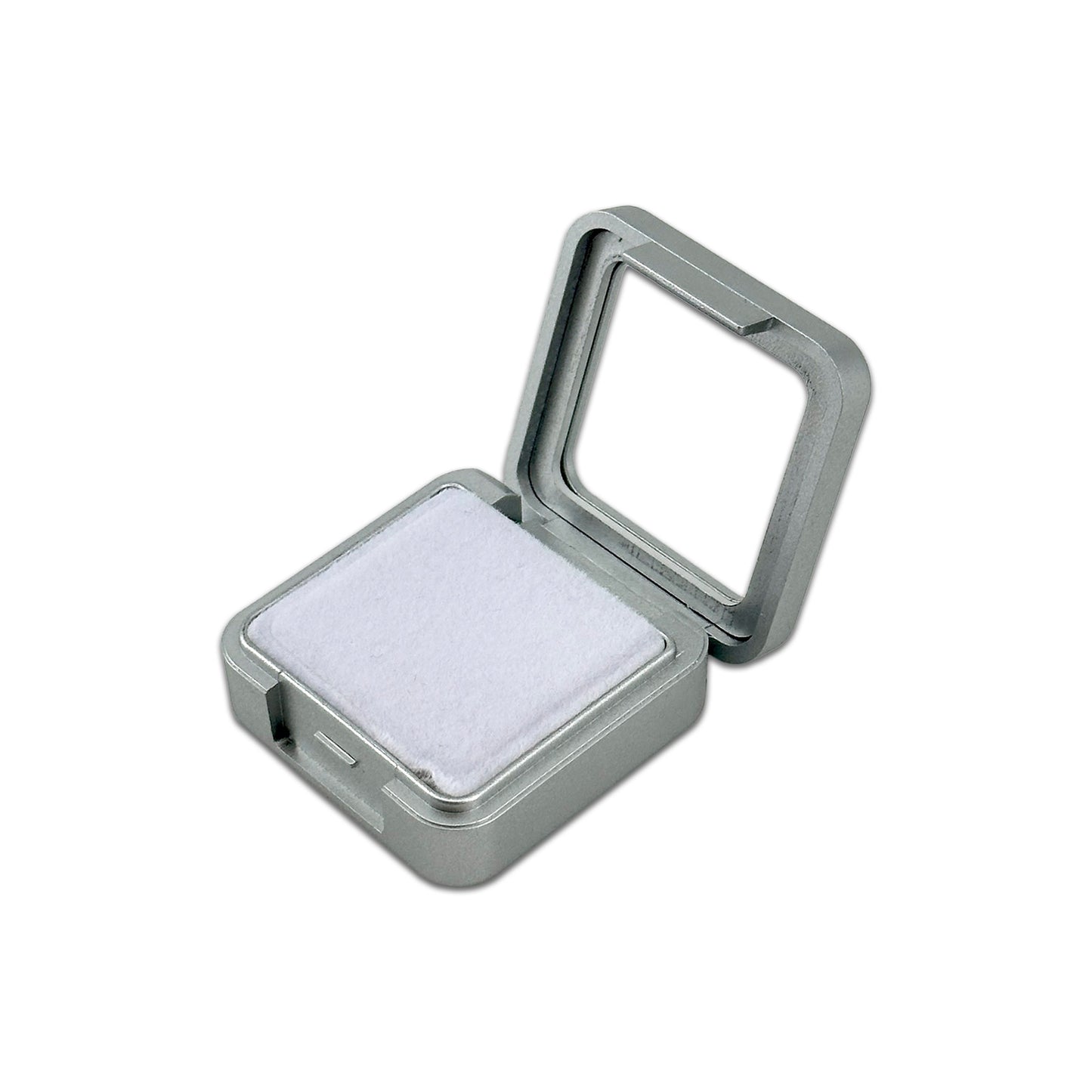 1 1/2" x 1 1/2" Silver Plastic Gem Stone Box with White Foam Interior