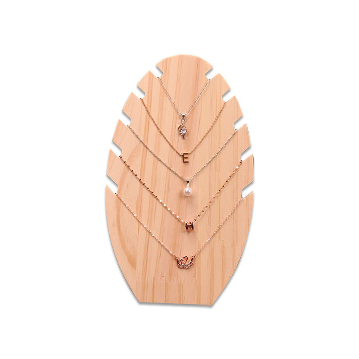 10.5" Natural Wood Necklace Jewelry Display Stand (2-Pack)