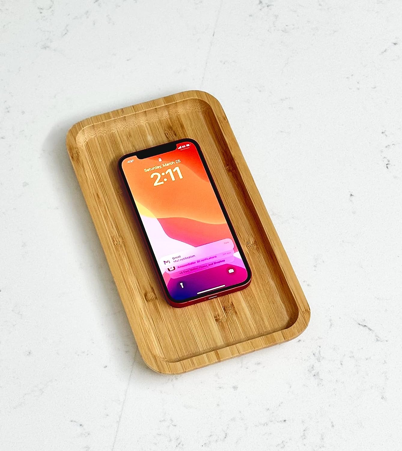 10" x 5" Natural Bamboo Minimalist Rectangular Serving Tray