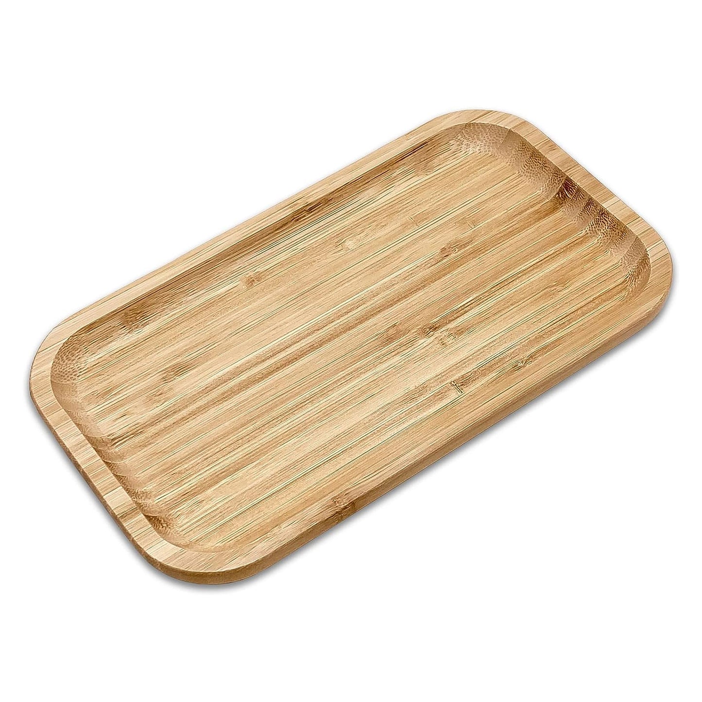 10" x 5" Natural Bamboo Minimalist Rectangular Serving Tray