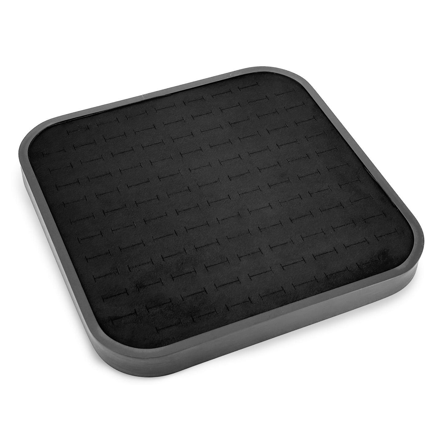 11 5/8" x 11 5/8" Black Brushed Aluminum Black Velvet 104 Ring Display Tray