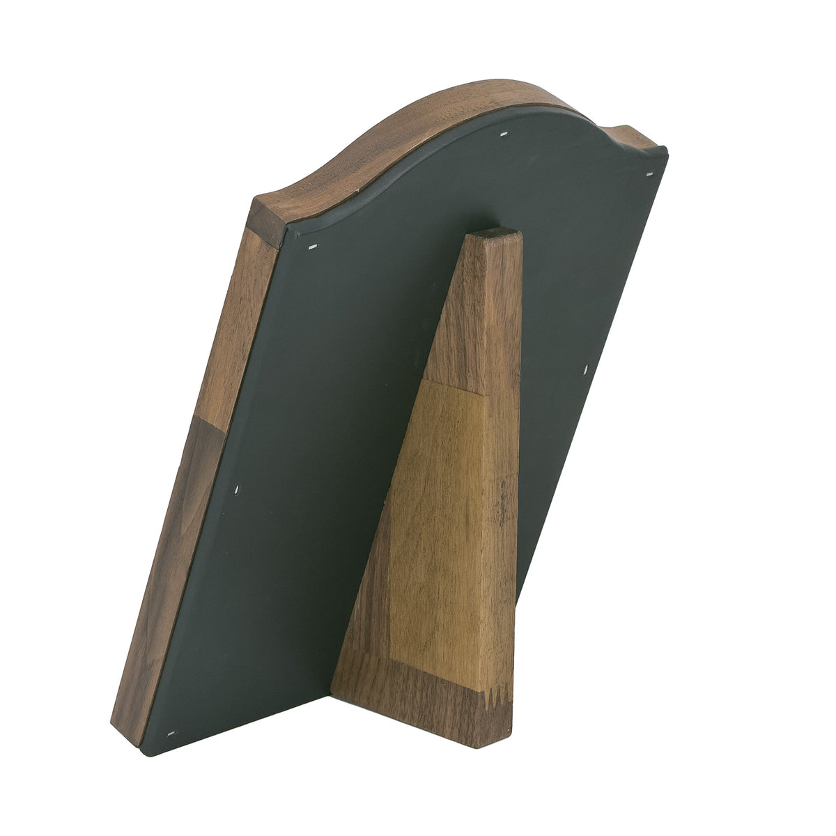 11" x 5" Black Leatherette Walnut Wood Ring Display Board