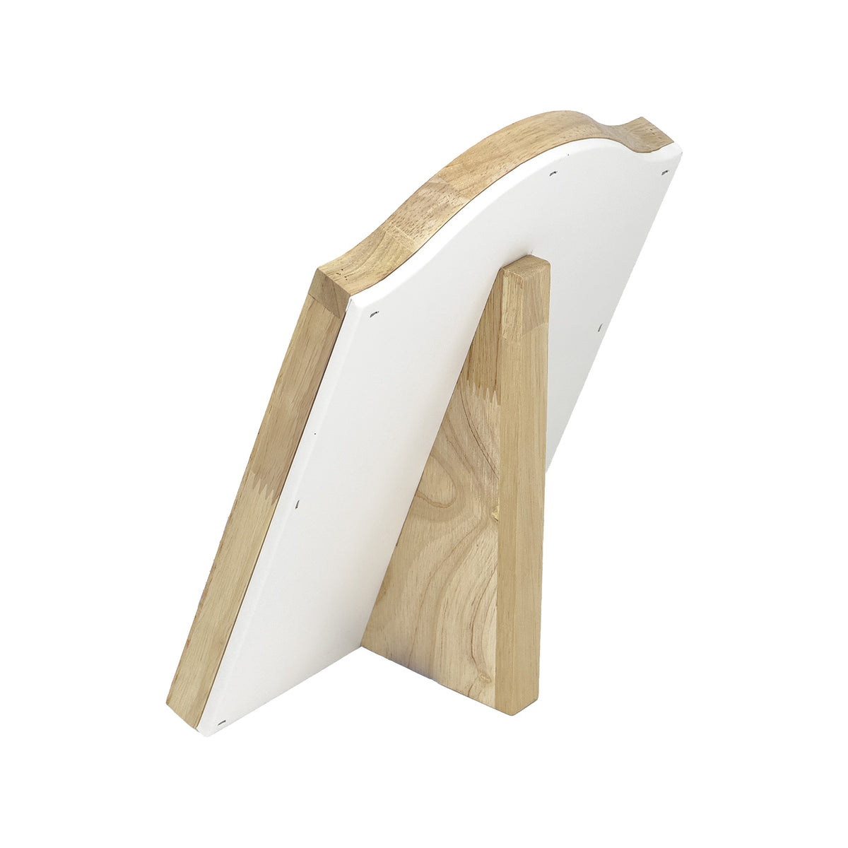 11" x 5" White Leatherette Natural Wood Ring Display Board