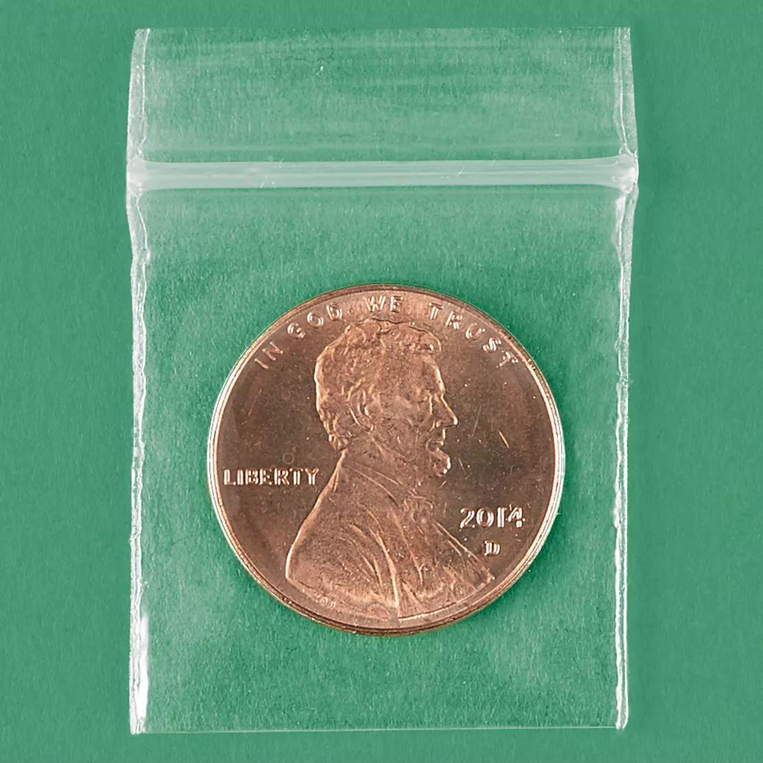 1" x 1"H Clear Zip Lock Plastic Bag