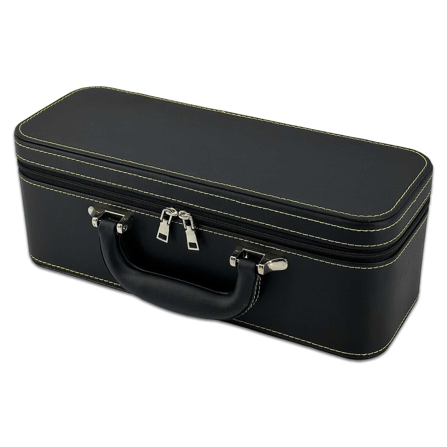 12" x 4 1/2" Black Leatherette Jewelry Travel Case