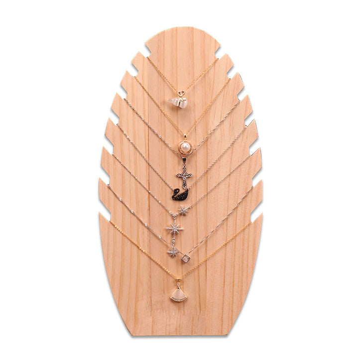 13" Natural Wood Necklace Jewelry Display Stand