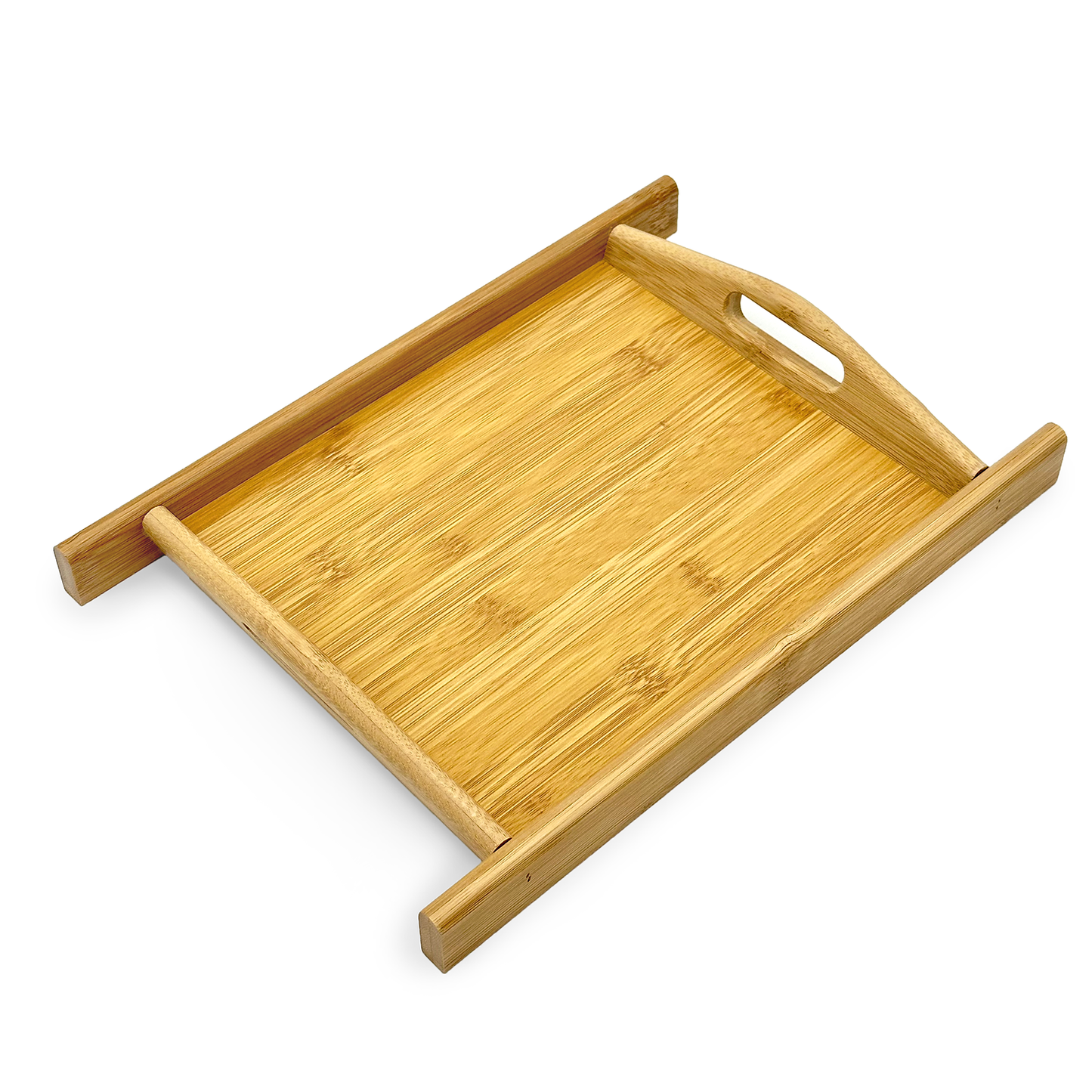 13" x 9" Natural Bamboo Serving Tray with Handles