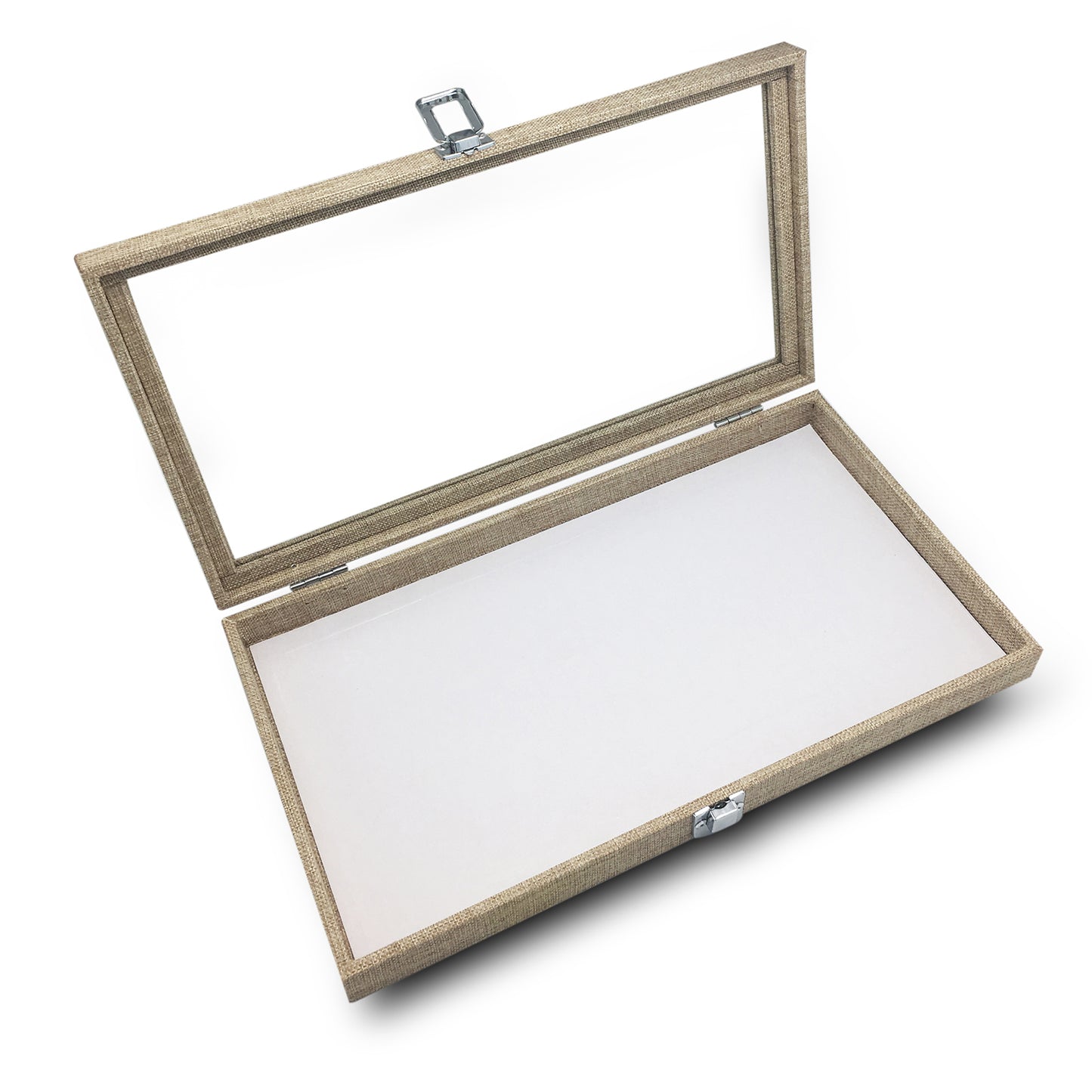 14 3/4" x 8 1/4" Linen Display Case w/ Glass Top