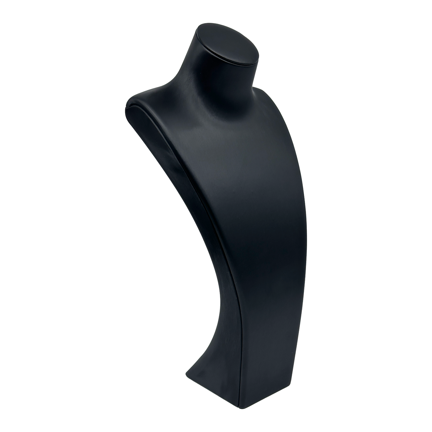 15 1/2" Black PU Linen Texture Necklace Bust Display