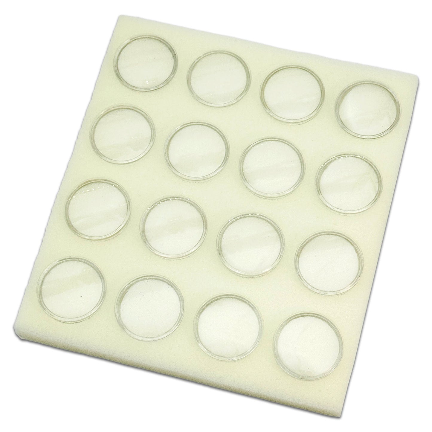 16 Piece White Foam Gem Jars