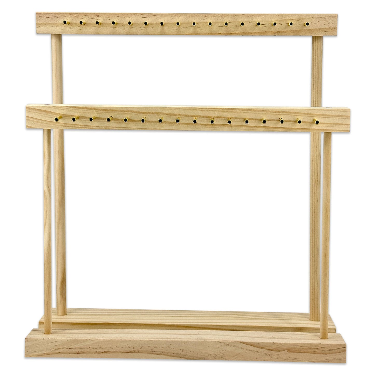 16" x 18" Two-Sided Pine Wood Necklace Display Stand with 32 Pegs