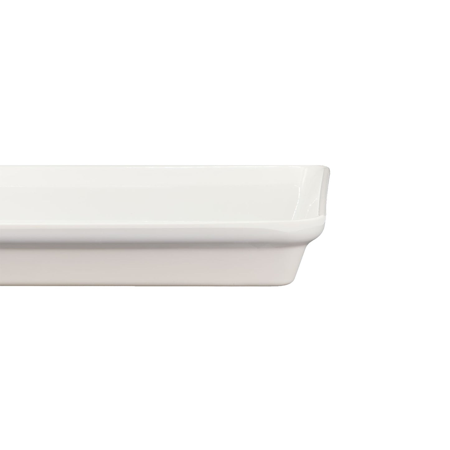17 3/4" x 12 1/2" White Plastic Serving Tray