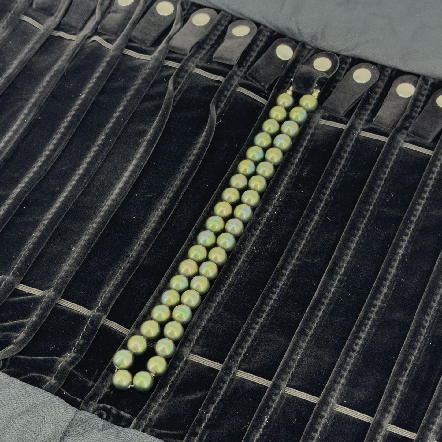 17" x 10" Black Velvet Necklace Travel Jewelry Case Roll