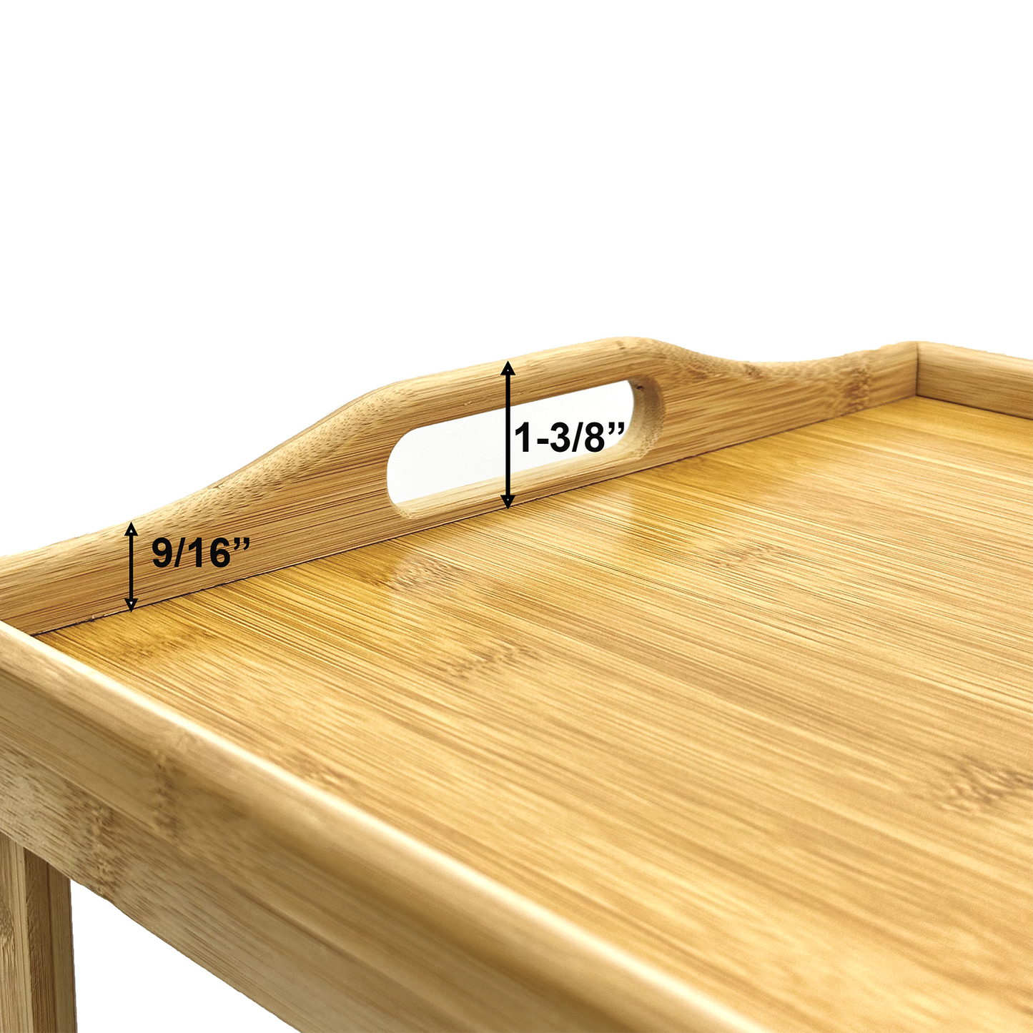 18.5" x 12" Natural Bamboo Folding Tray Table