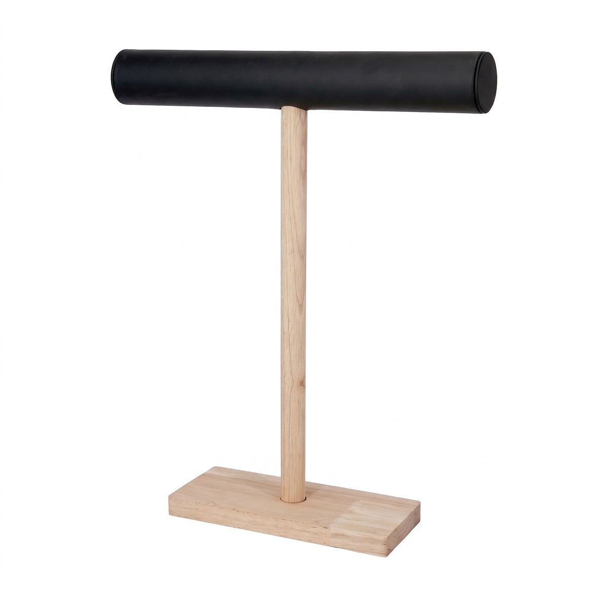 18" Black Leatherette Wood T-Bar Jewelry Display