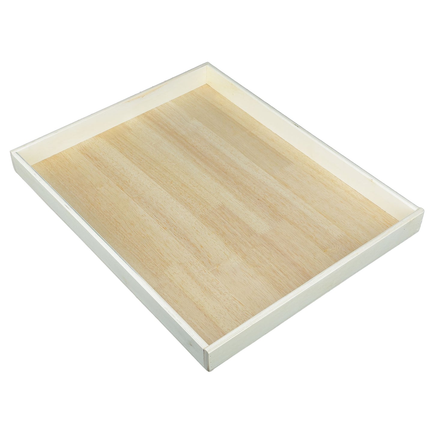 19" x 15" Pine Wood Display Tray with White Border
