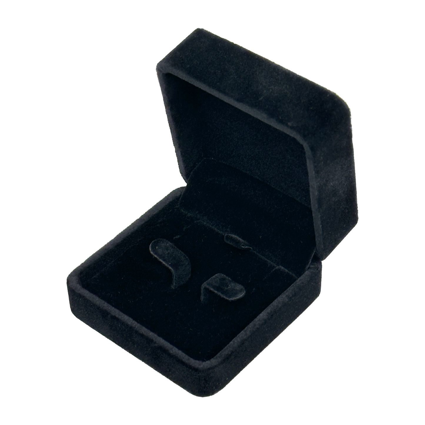 2 3/4" x 2 3/4" Single Deluxe Plush Black Velvet Earring/Pendant Box