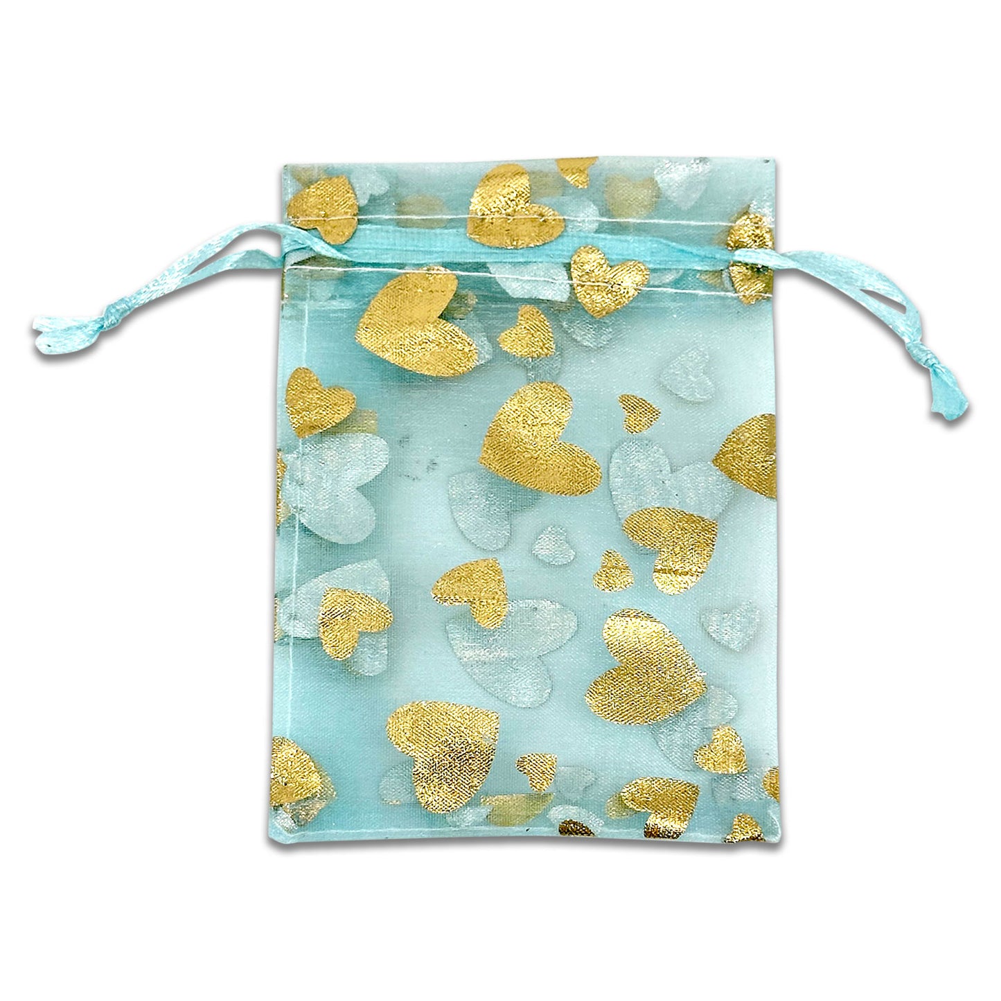 2" x 2 3/4" Mixed Metallic Print Organza Drawstring Pouch Pack