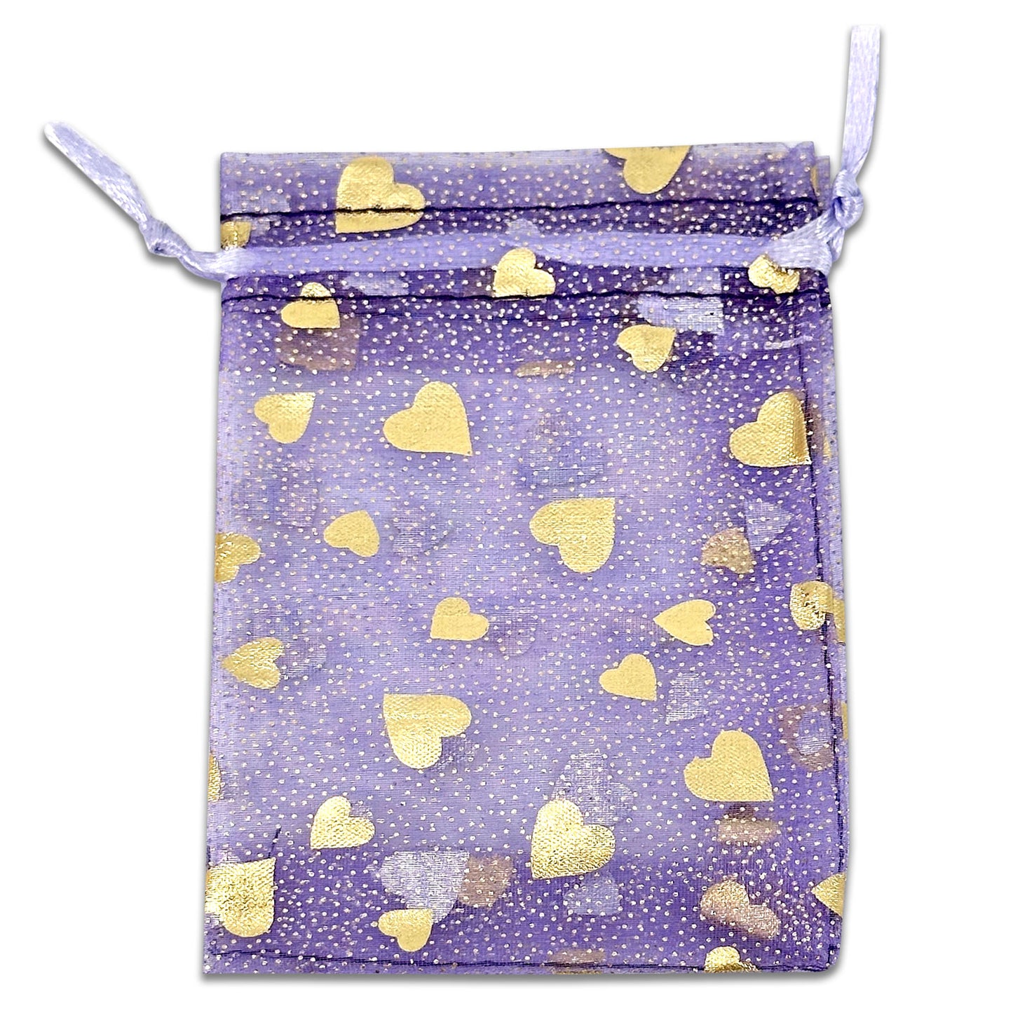 2" x 2 3/4" Mixed Metallic Print Organza Drawstring Pouch Pack