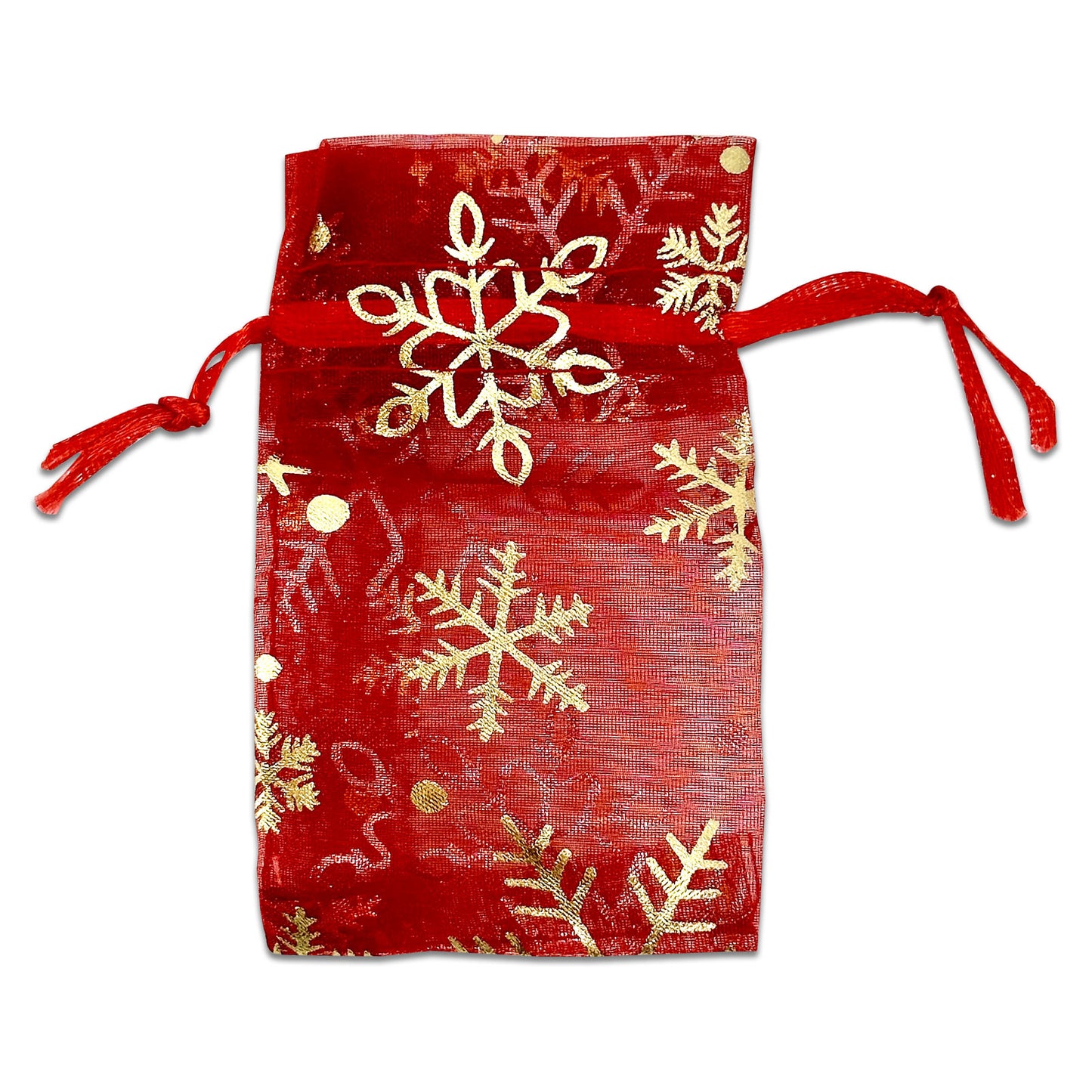 2" x 3 1/2" Mixed Metallic Print Organza Drawstring Pouch Pack