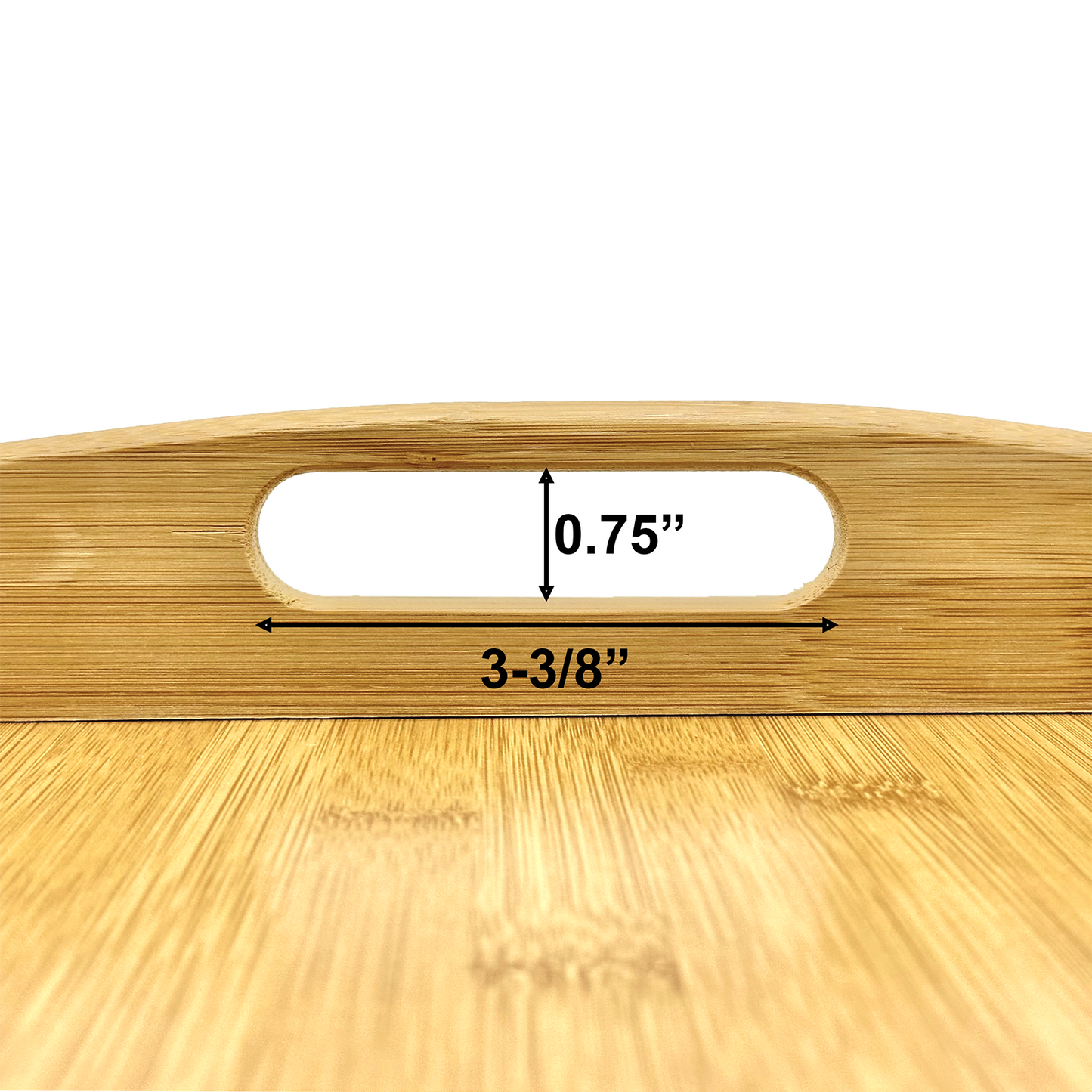 24" x 15" Natural Bamboo Large Serving Tray with Handles