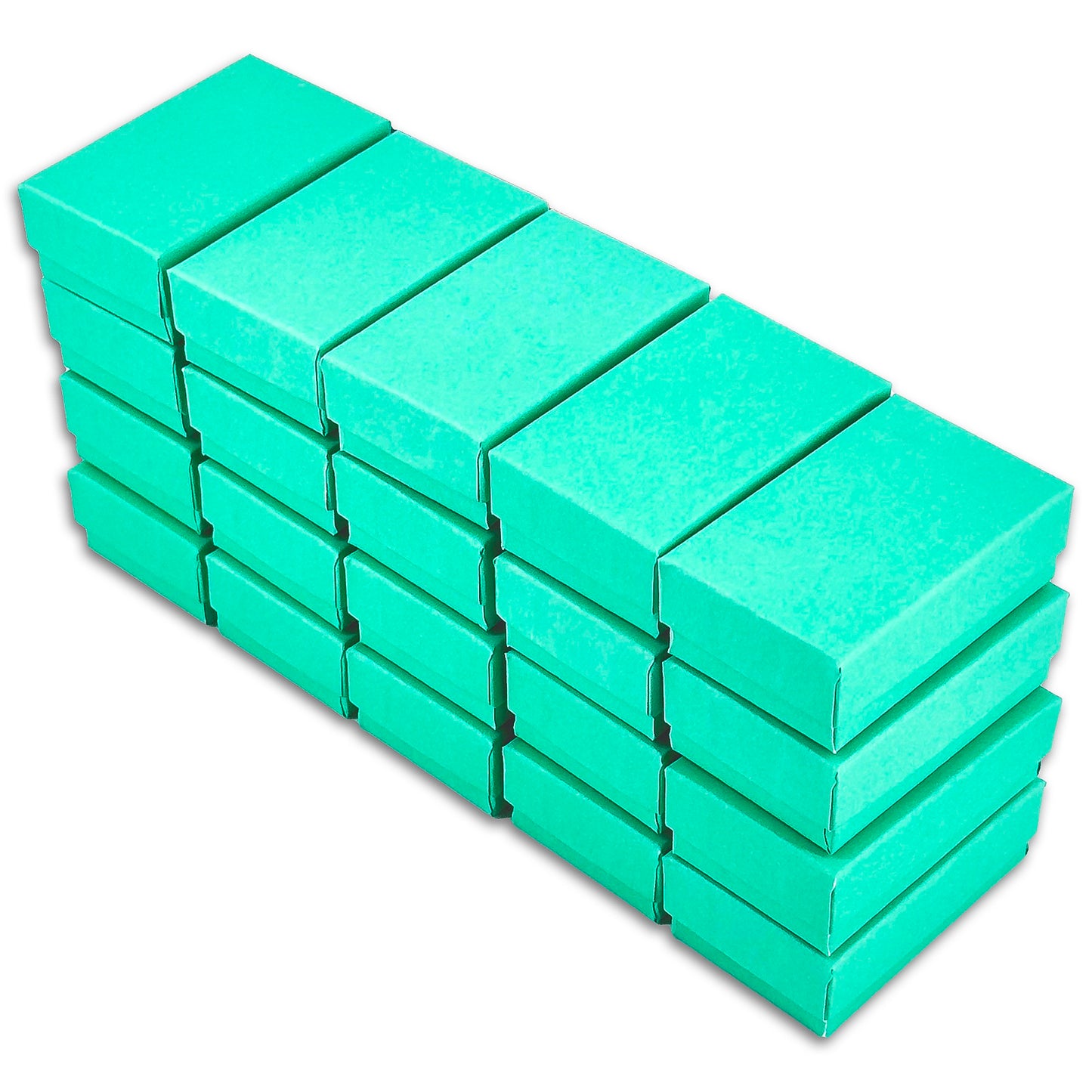 3 1/4" x 2 1/4" x 1" Teal Green Cotton Filled Box