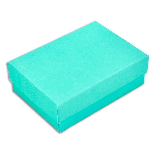 3 1/4" x 2 1/4" x 1" Teal Green Cotton Filled Box