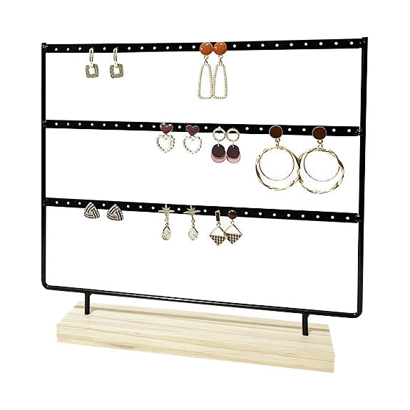 3 Tier Black Metal 34-Pair Earring Display Stand