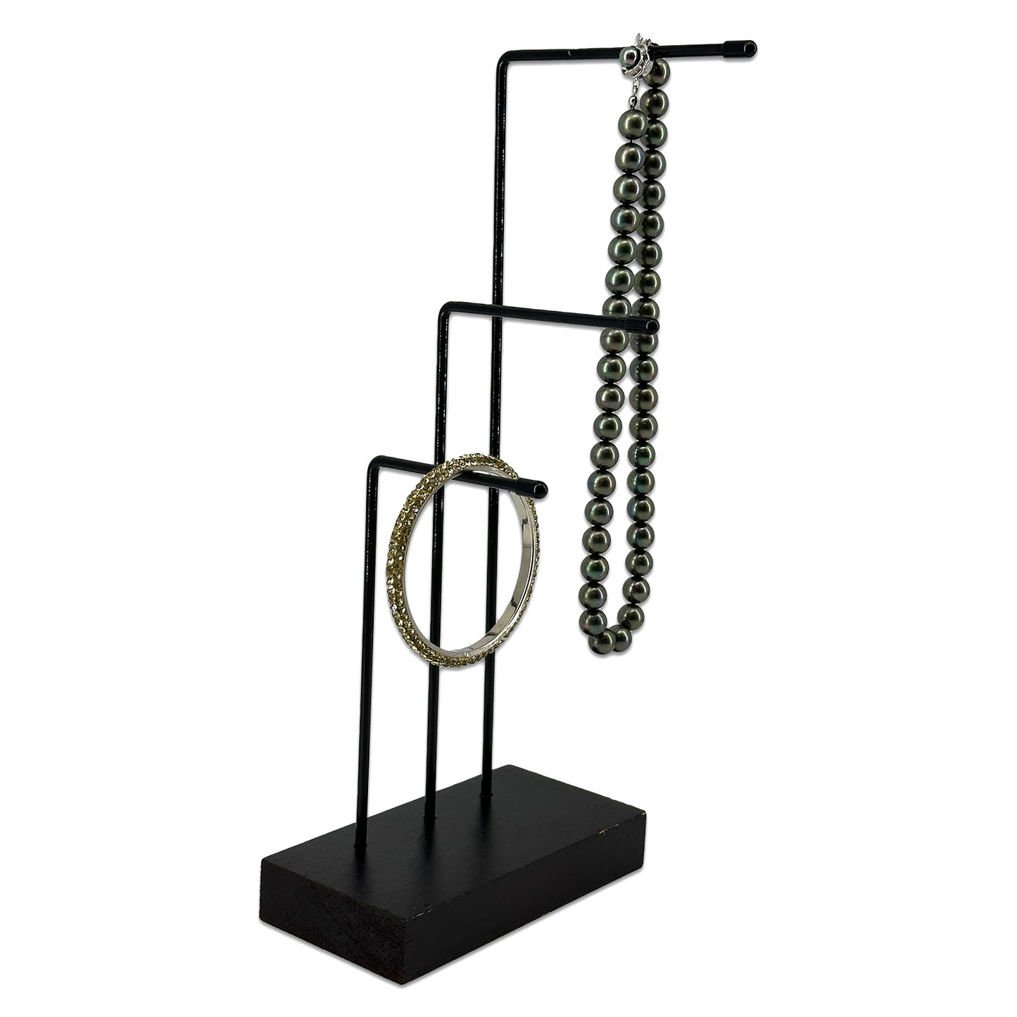 3 Tier Black Metal Jewelry Display Stand