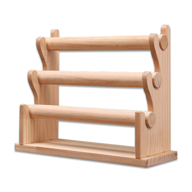 3 Tier Wood Round T-Bar Bracelet Display