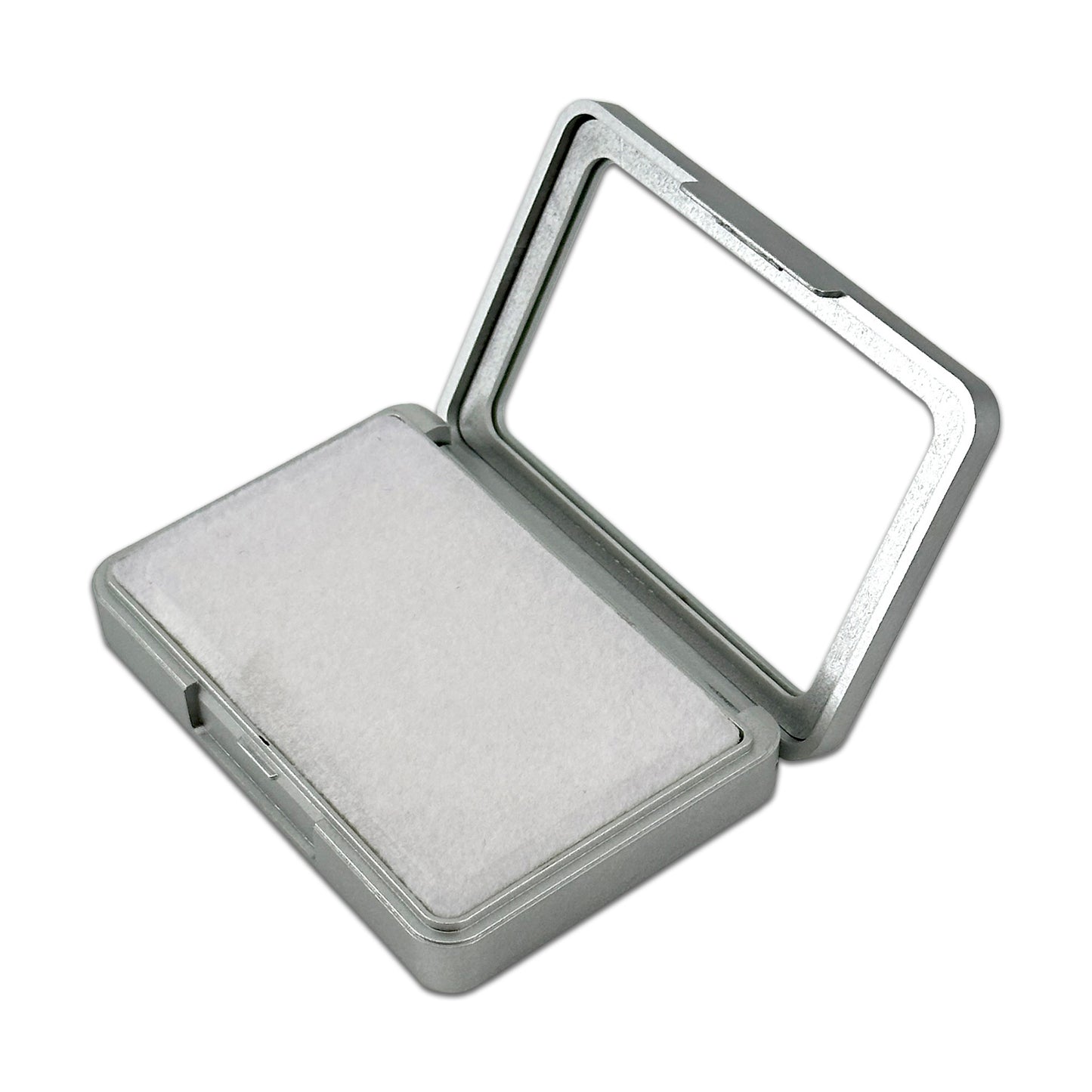 3" x 2" Silver Plastic Gem Stone Box with White Foam Interior