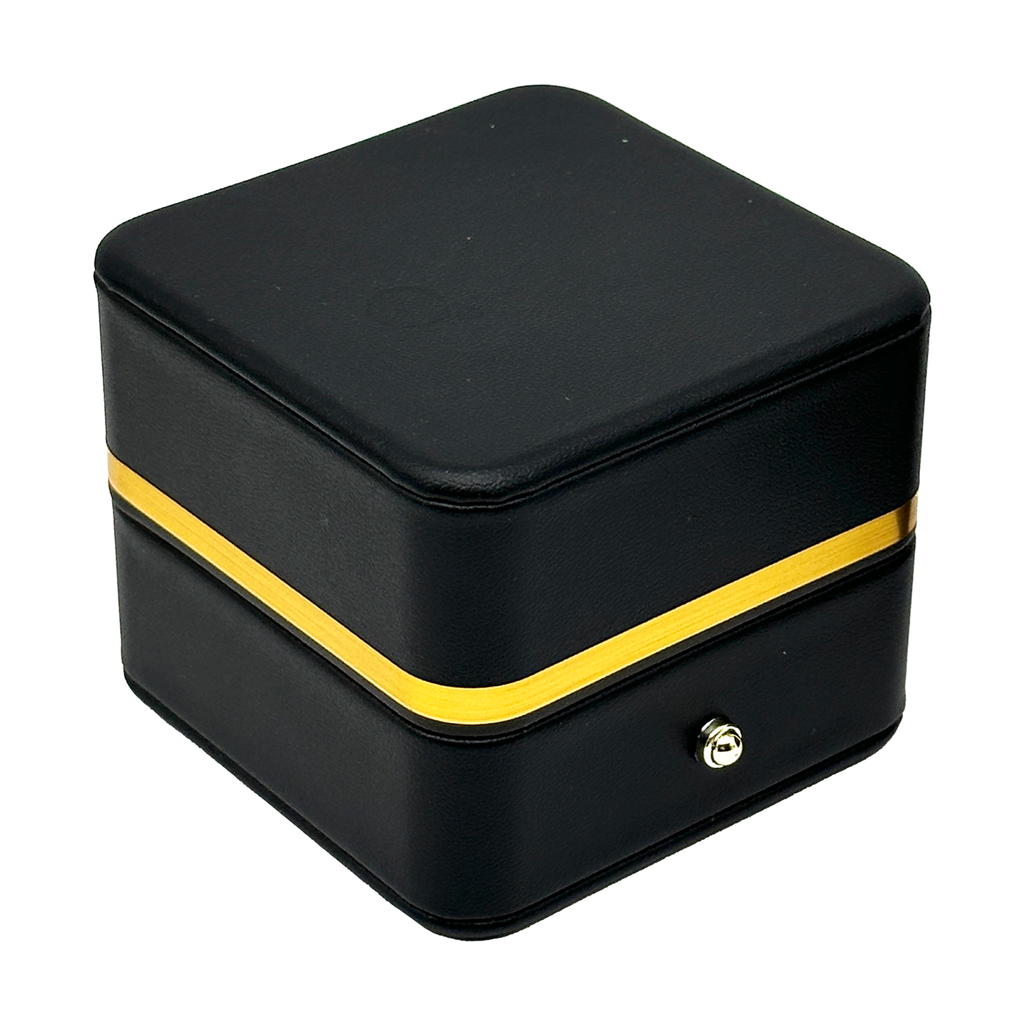 3" x 3" Black Leatherette with Gold Trim Pendant Jewelry Box