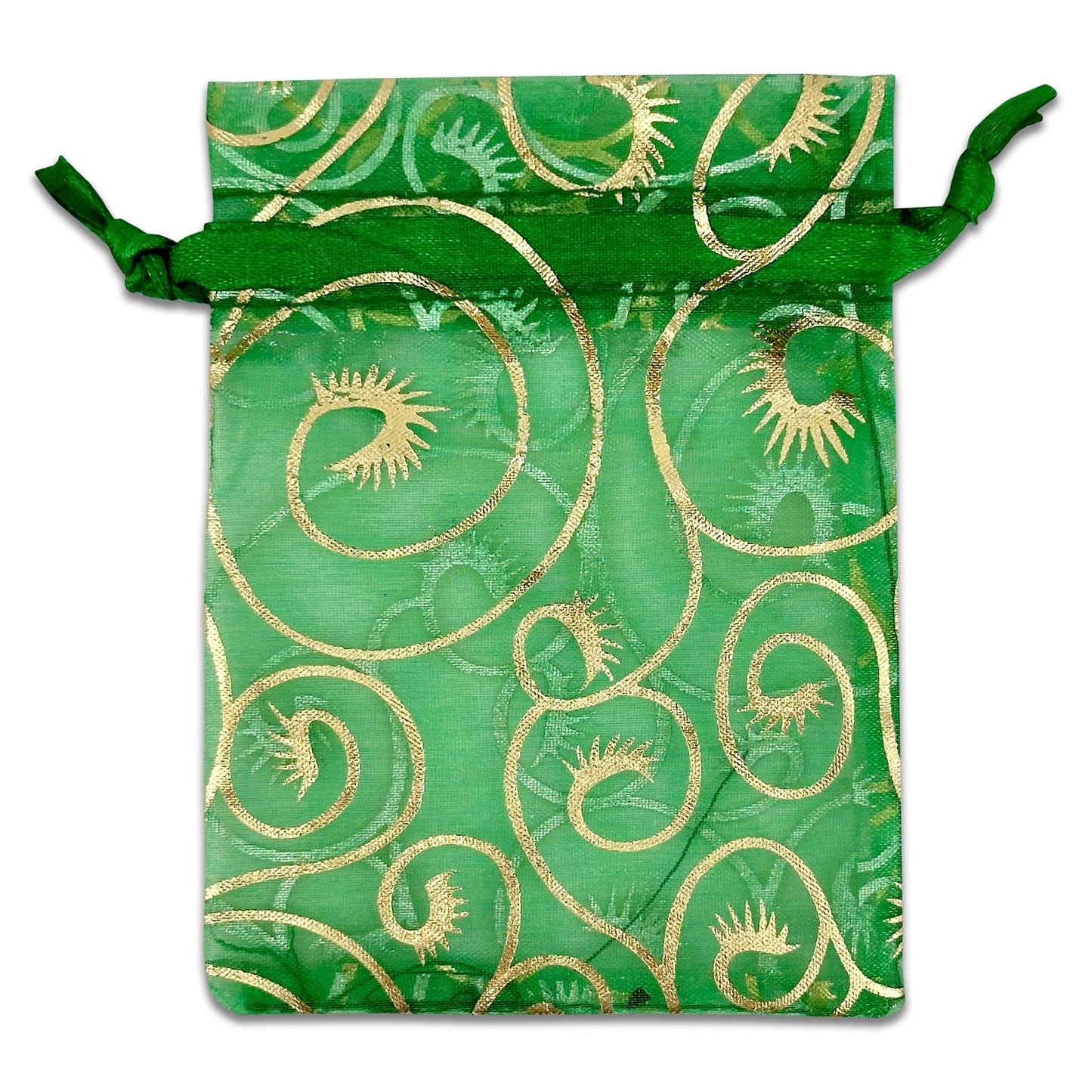 3" x 4" Mixed Metallic Print Organza Drawstring Pouch Pack