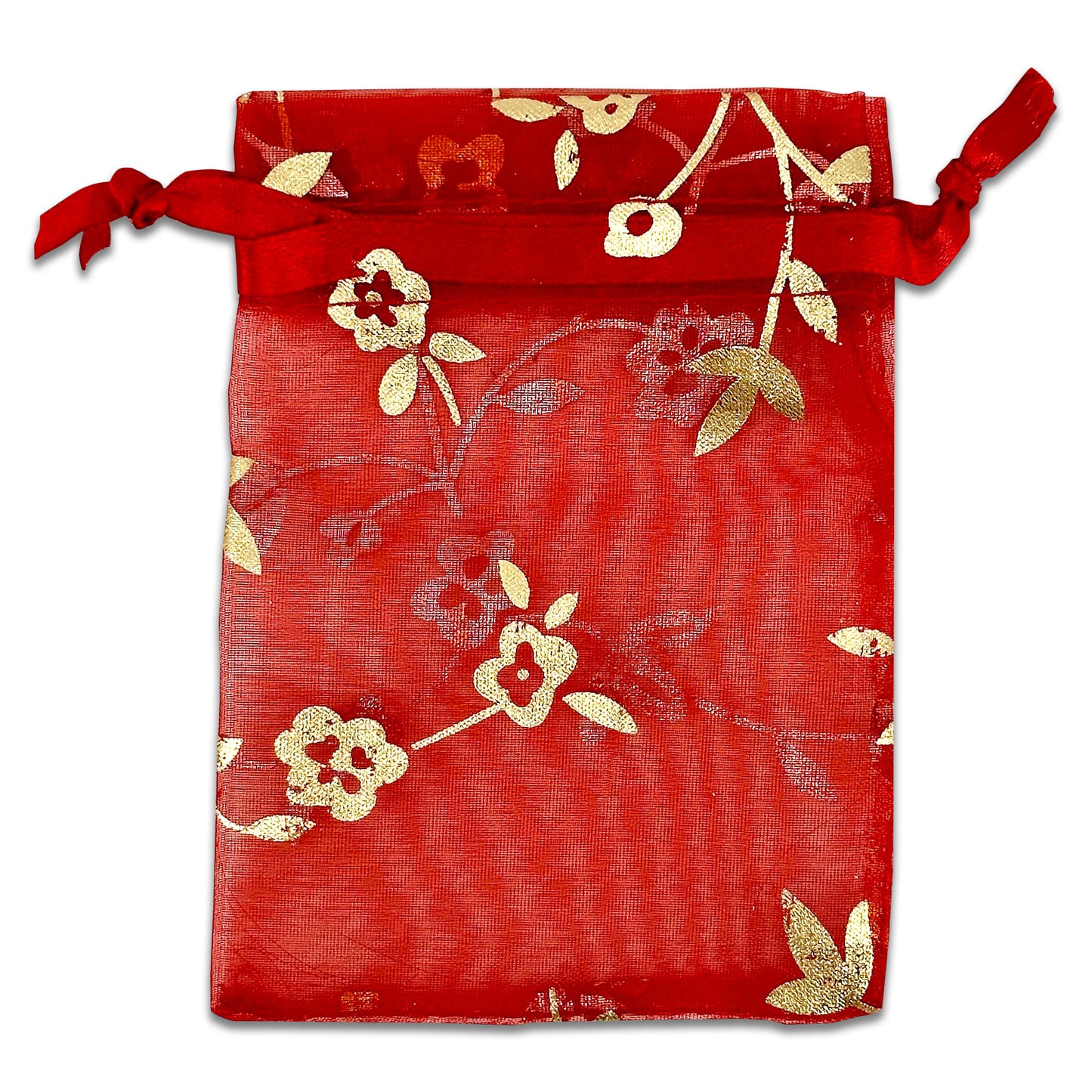 3" x 4" Mixed Metallic Print Organza Drawstring Pouch Pack