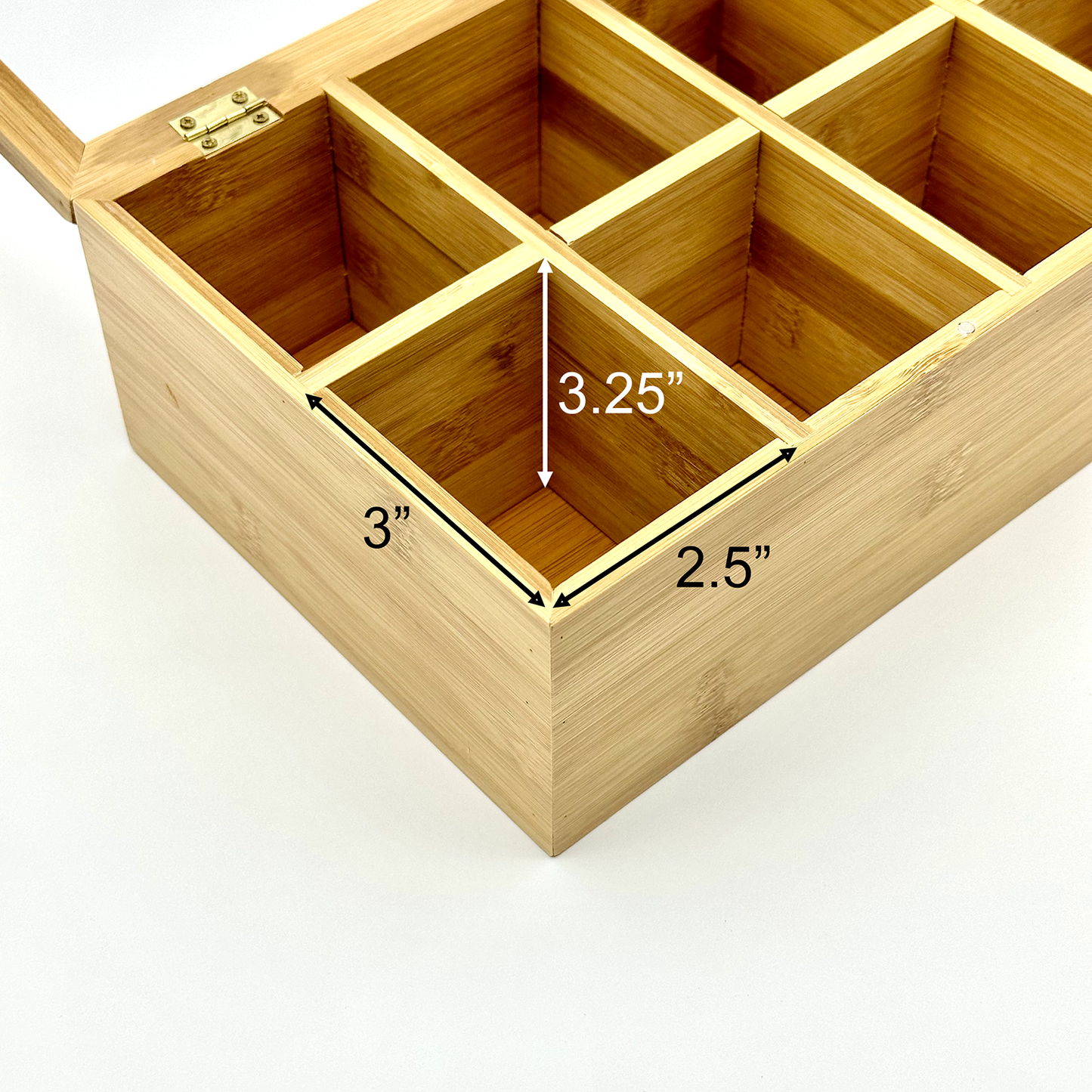 11.8" x 7" 8 Compartment Bamboo Jewelry Organizer Case