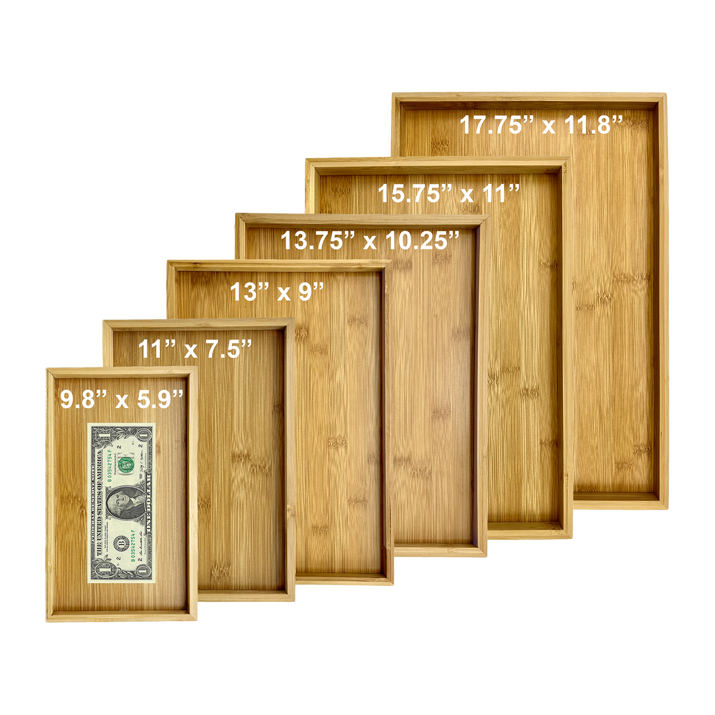 13.75" x 10.25" Rectangular Bamboo Jewelry Organizer Tray