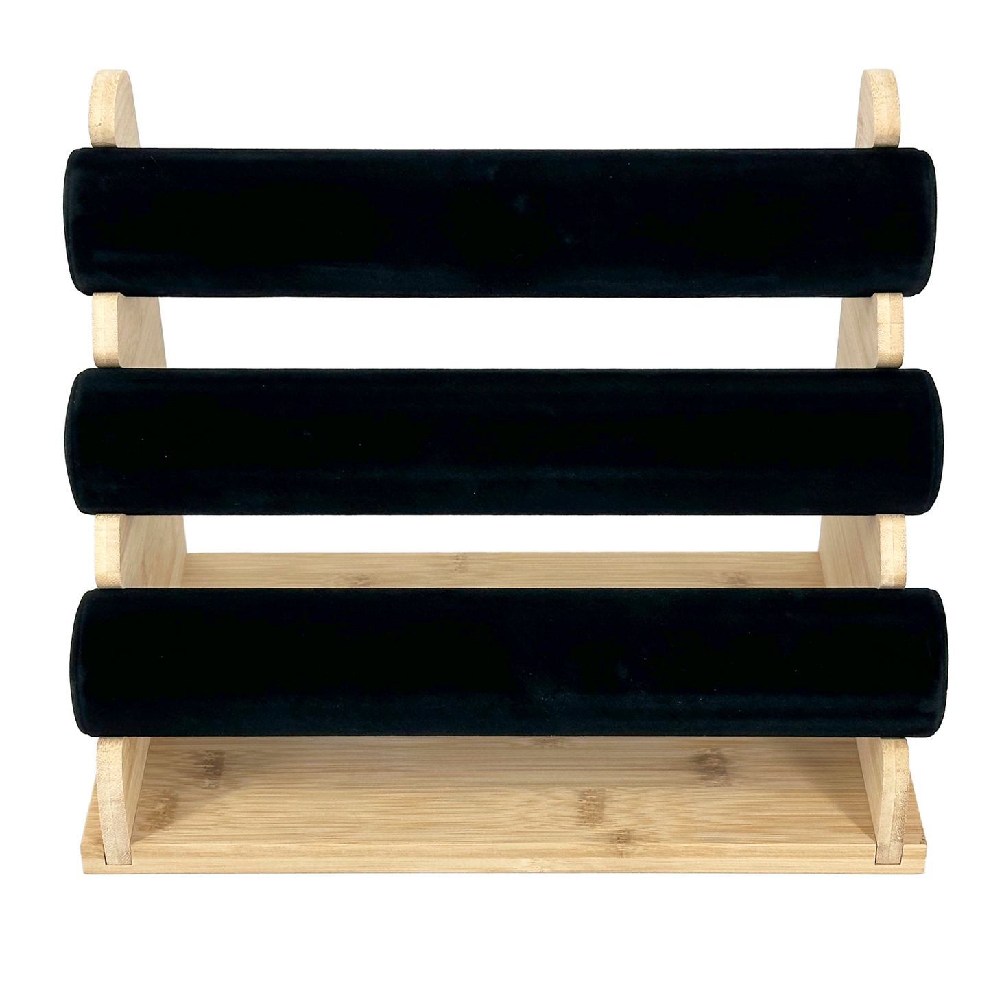 3 Tier Black Velvet Round T-Bar Bracelet Display