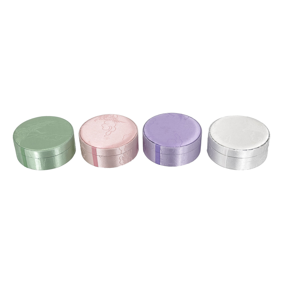 4 3/4" Round Sage Green Satin Bracelet Jewelry Box