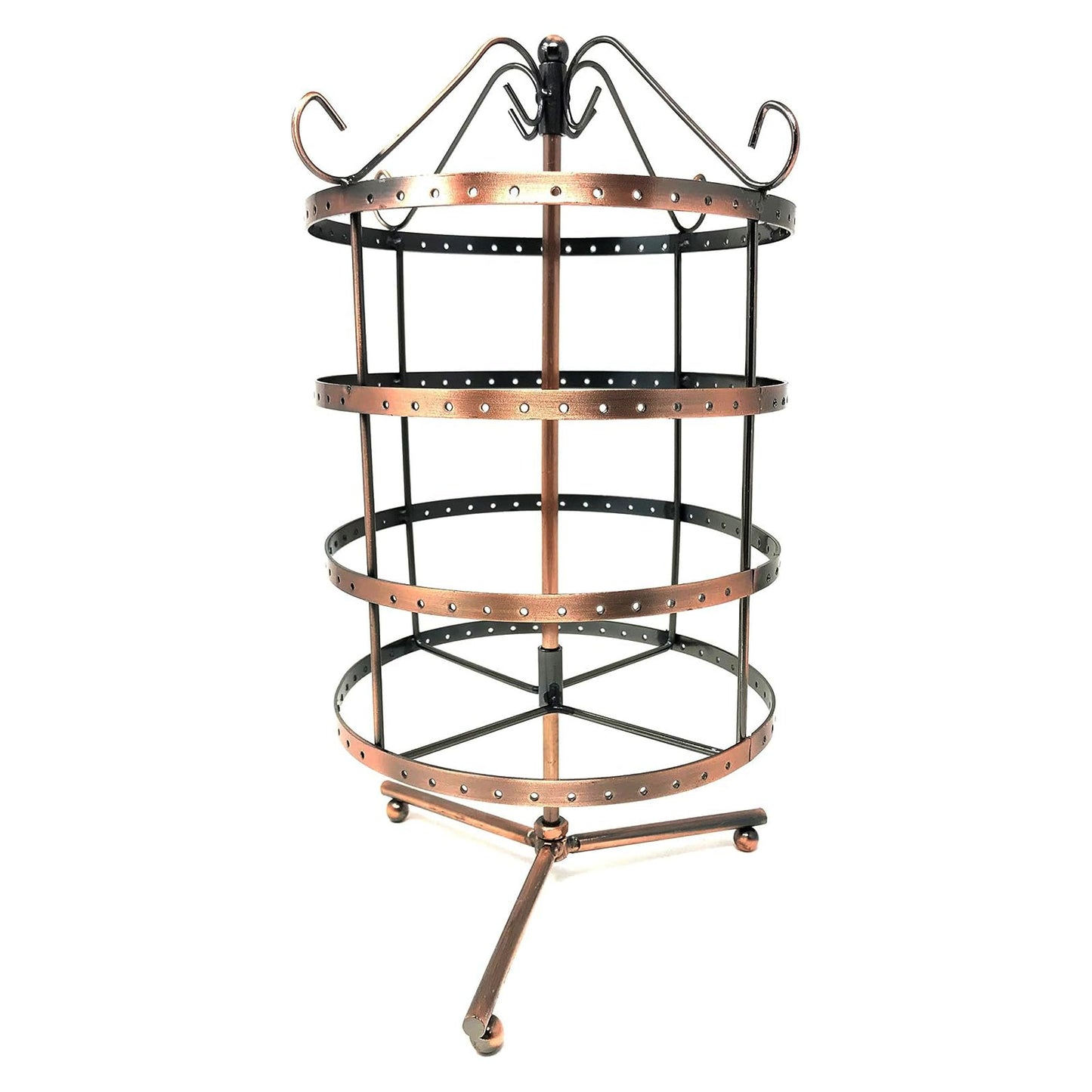 4-Tier Copper Finish Metal Display Rack for 64 Pairs of Earrings