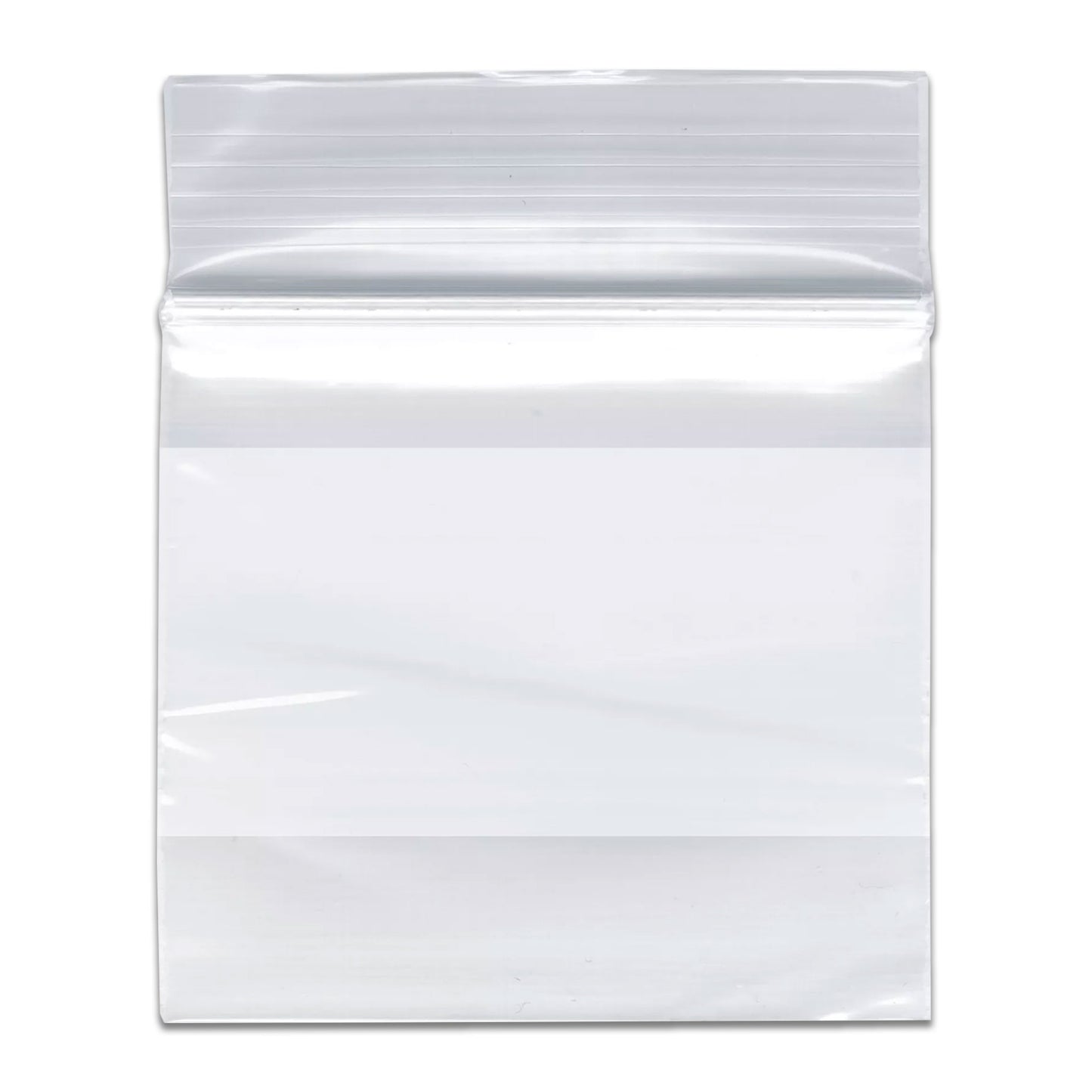 4" x 4" White Block Clear Zip Lock 2 Mil Plastic Bags