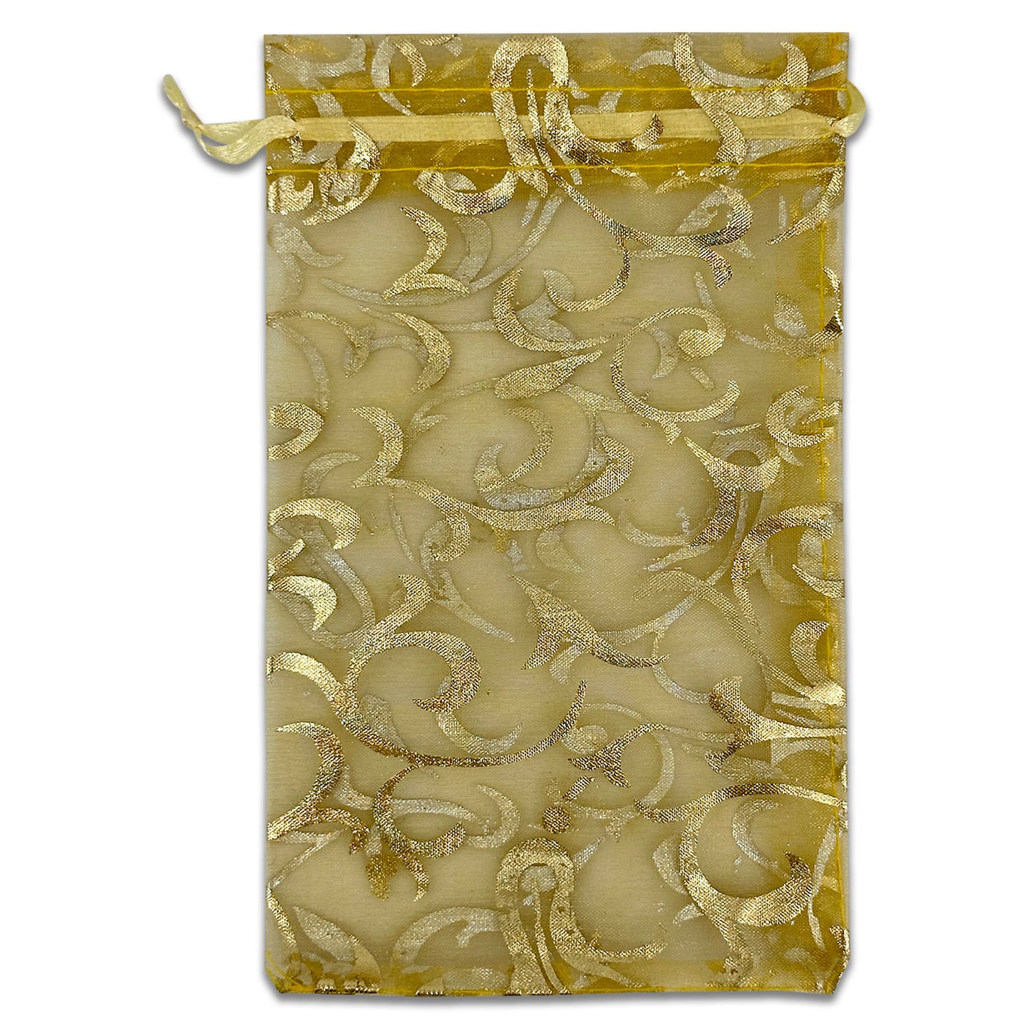4" x 6" Mixed Metallic Print Organza Drawstring Pouch Pack