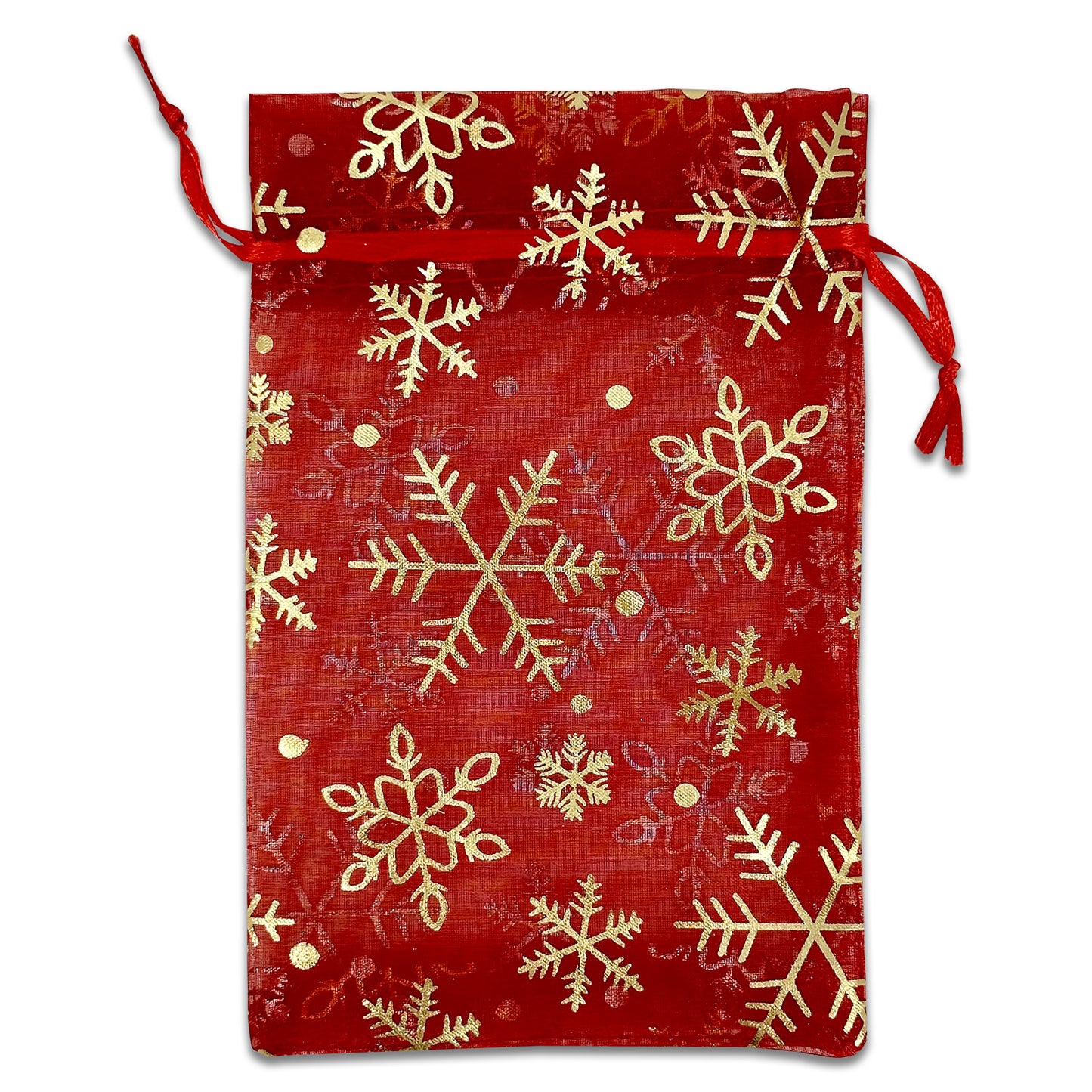 4" x 6" Mixed Metallic Print Organza Drawstring Pouch Pack