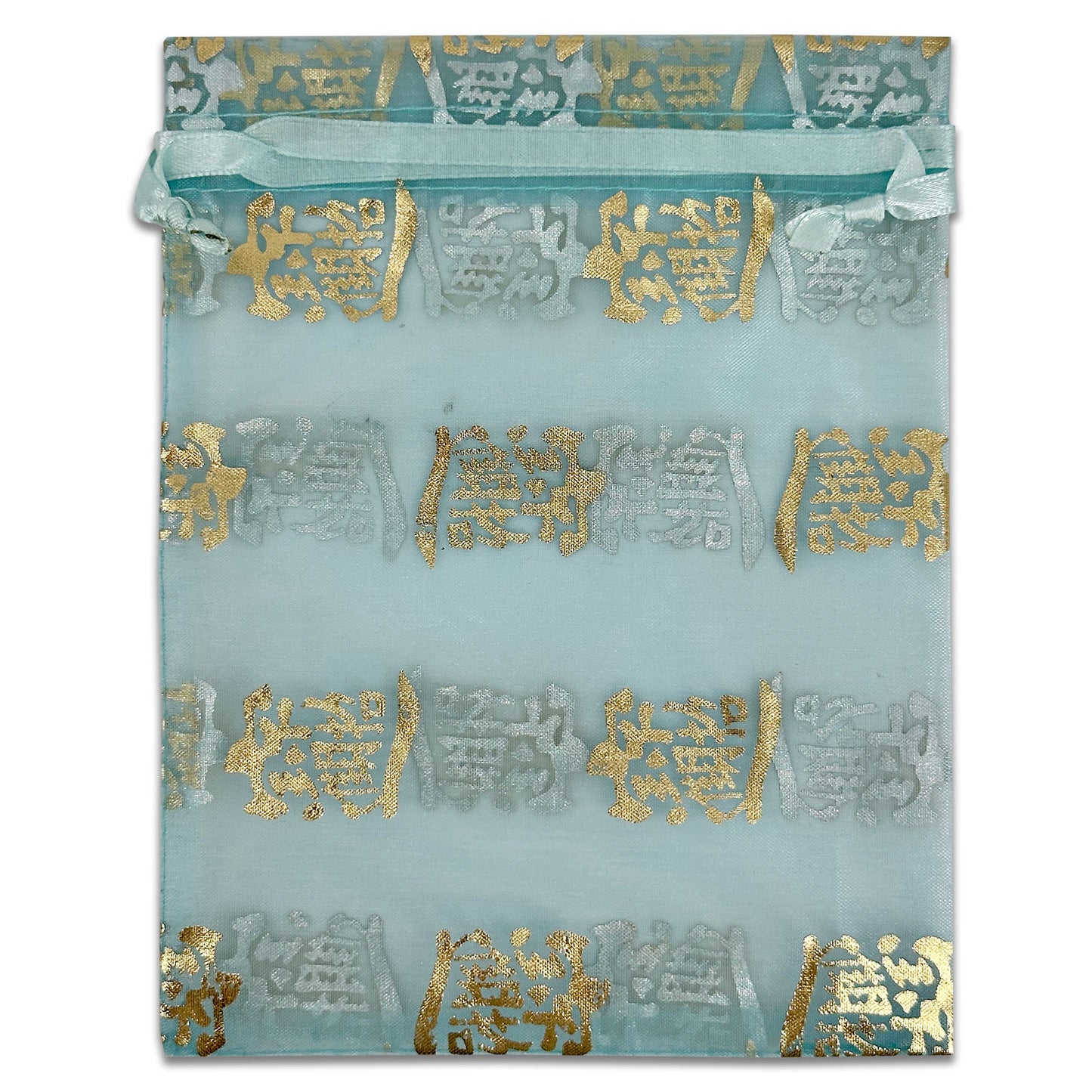4" x 6" Mixed Metallic Print Organza Drawstring Pouch Pack