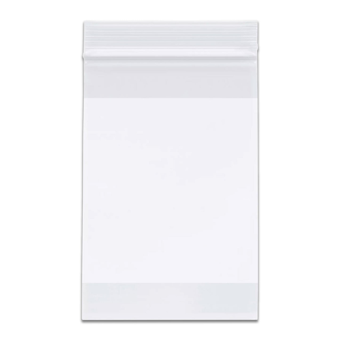 4" x 6" White Block Clear Zip Lock 2 Mil Plastic Bags