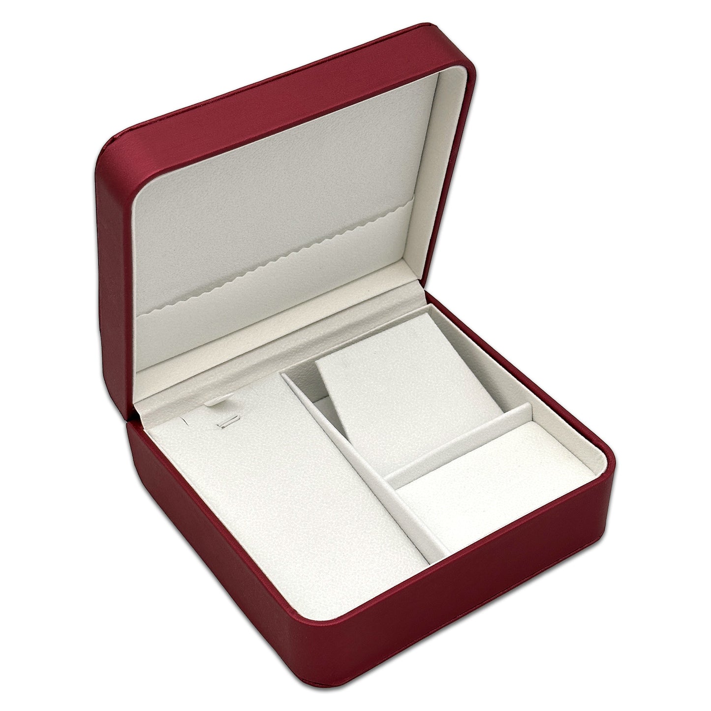 5 1/2" x 5" Red Leatherette Combination Jewelry Display Box
