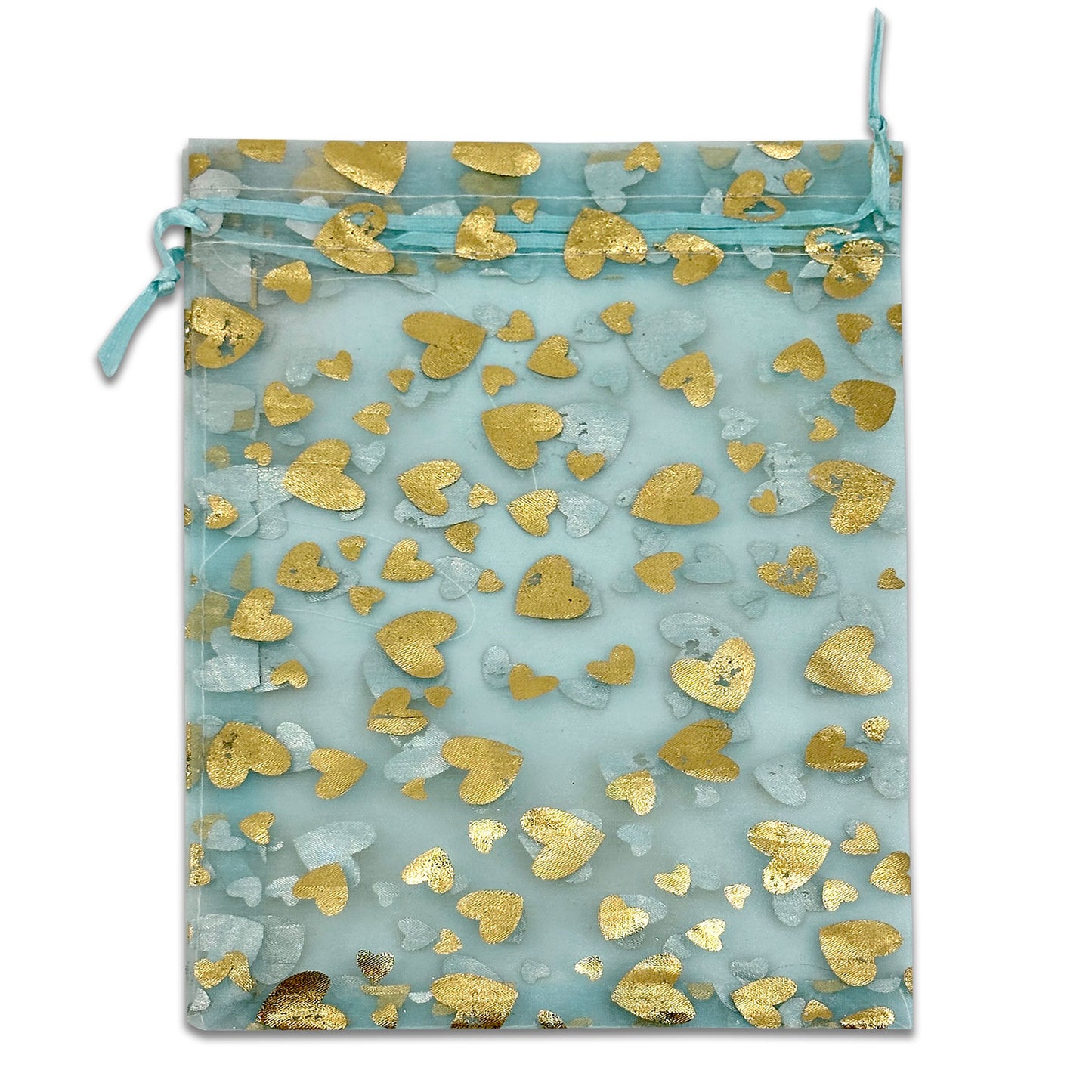 5 1/2" x 8 1/2" Mixed Metallic Print Organza Drawstring Pouch Pack