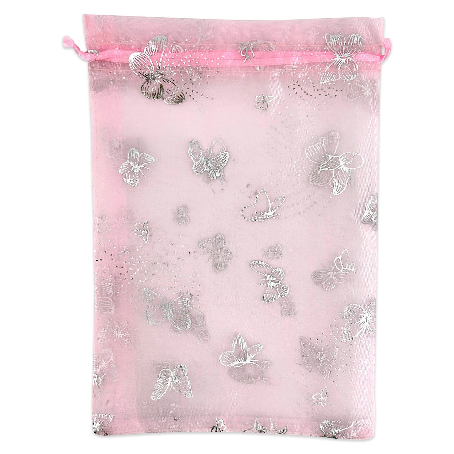 5 1/2" x 8 1/2" Mixed Metallic Print Organza Drawstring Pouch Pack